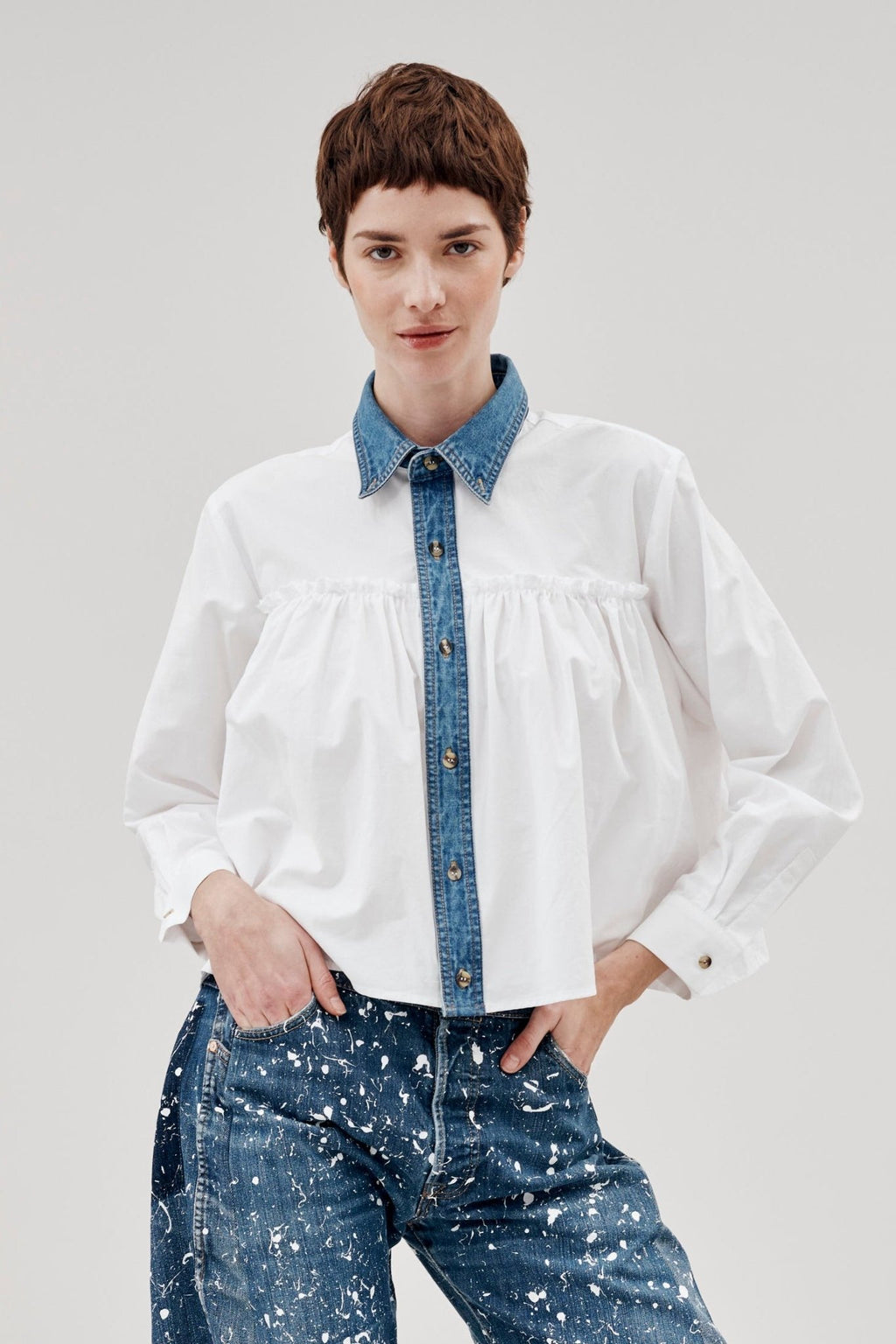 Celia Shirt Denim Cotton Poplin - ELV Denim
