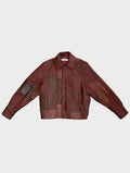 Cherry Red Leather Bailey Bomber | One-of-a-kind - ELV Denim