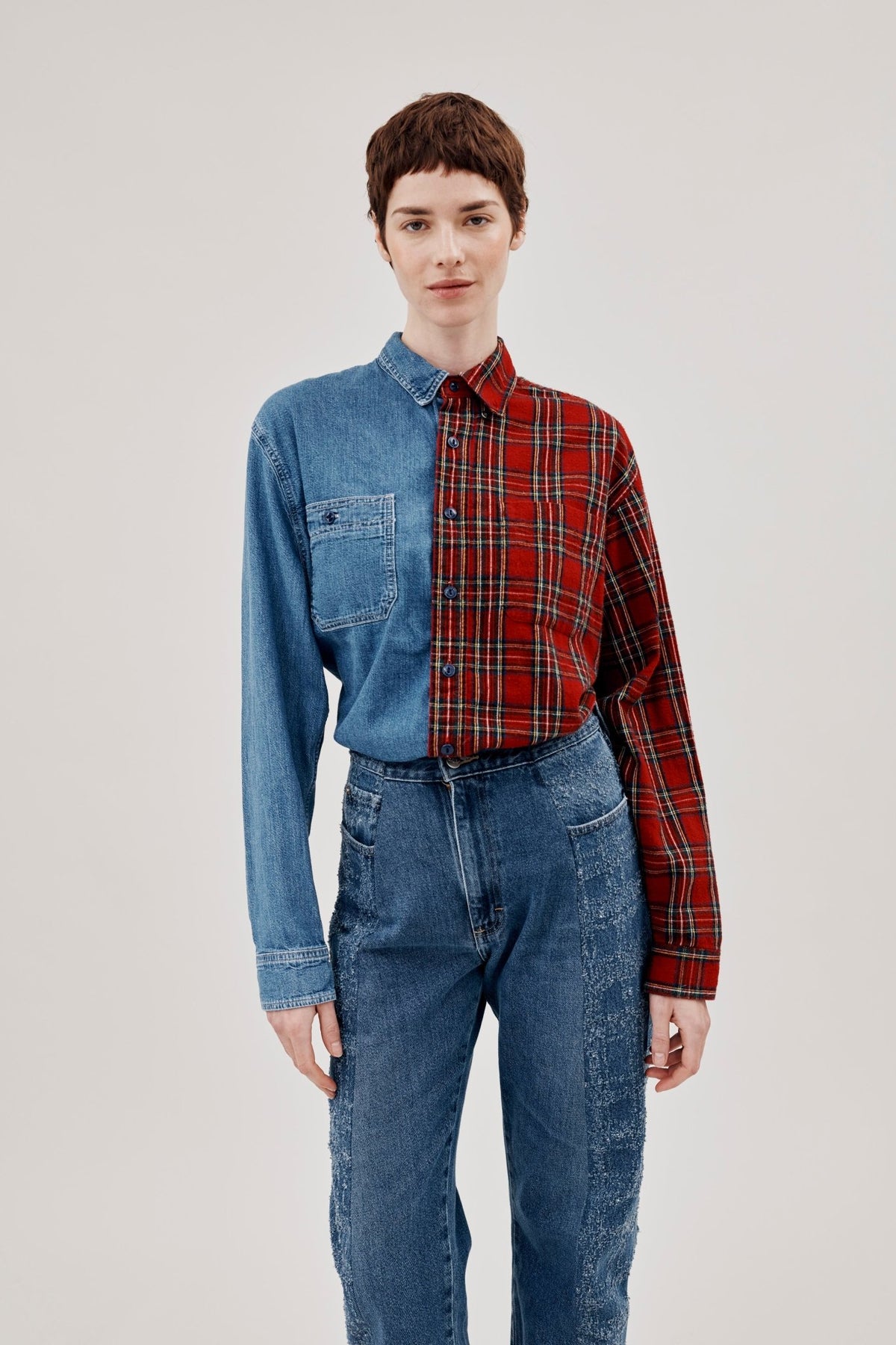 Martha Shirt Denim Check Flannel - ELV Denim