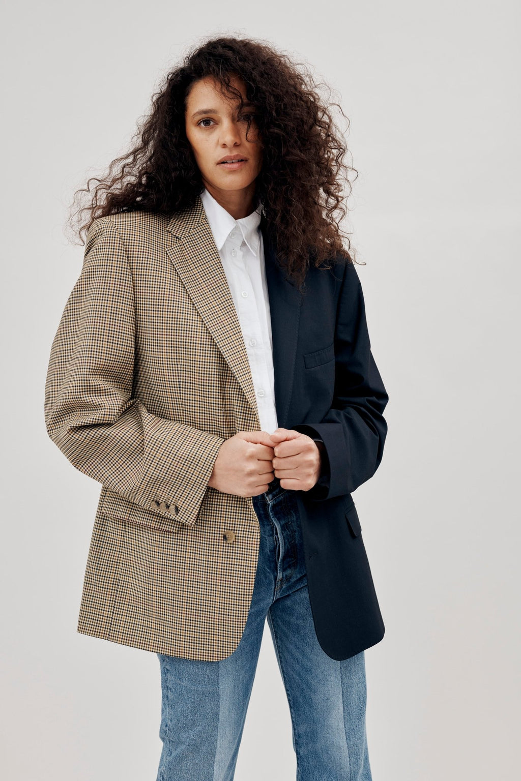 The Jamie Blazer Midnight Check Suiting - ELV Denim