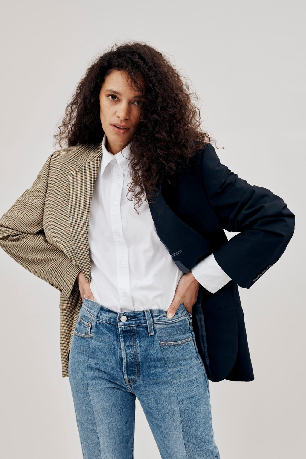 The Jamie Blazer Midnight Check Suiting - ELV Denim