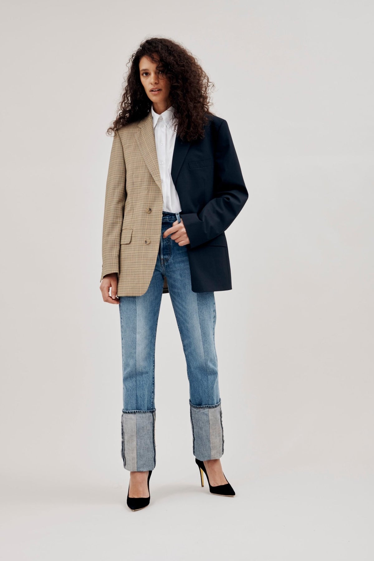 The Jamie Blazer Midnight Check Suiting - ELV Denim