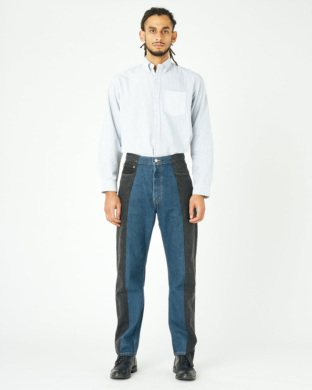 Black Dark Blue Contrast Garçon Jean - E.L.V. Denim