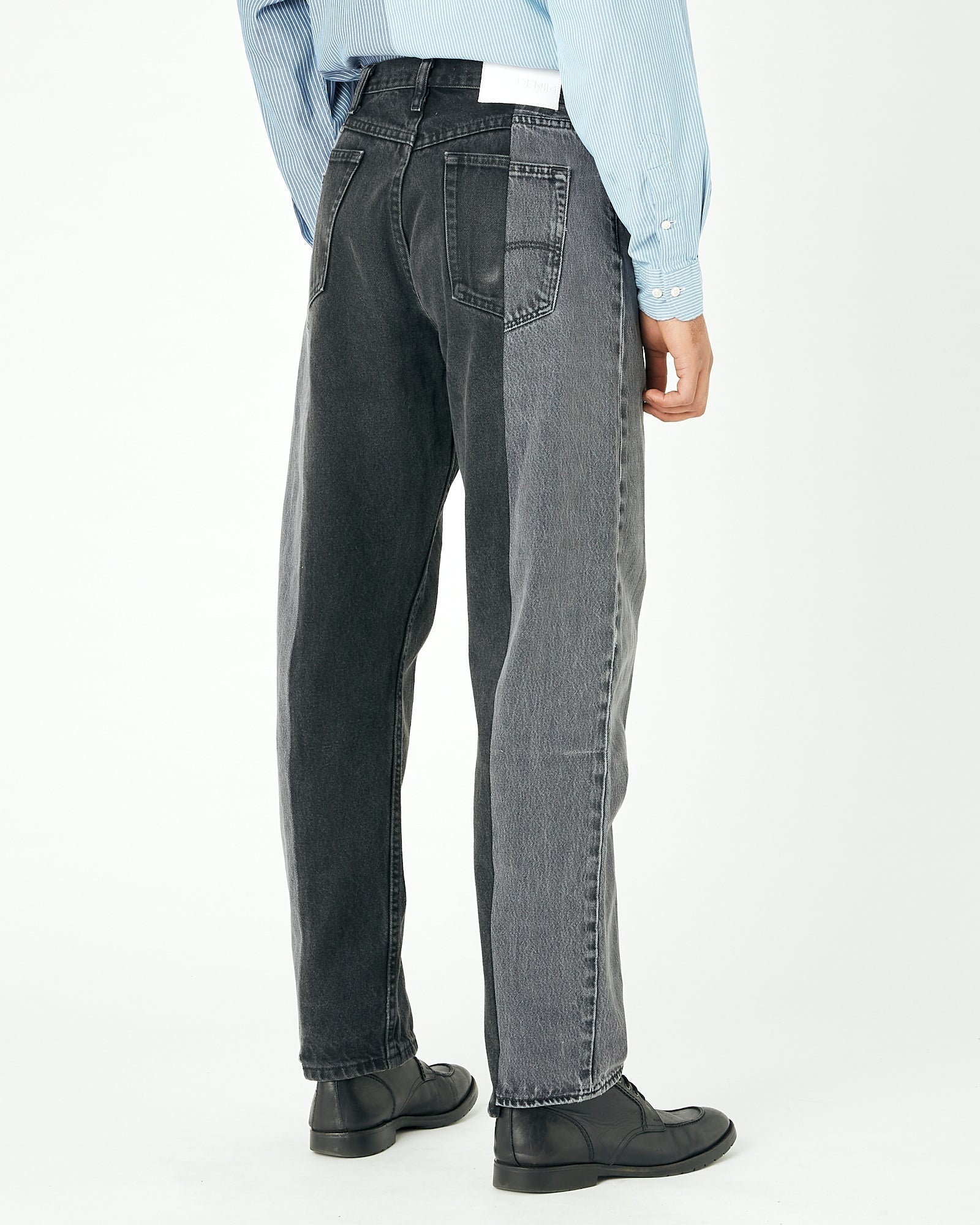 Grey Black Contrast Garçon Jean - E.L.V. Denim