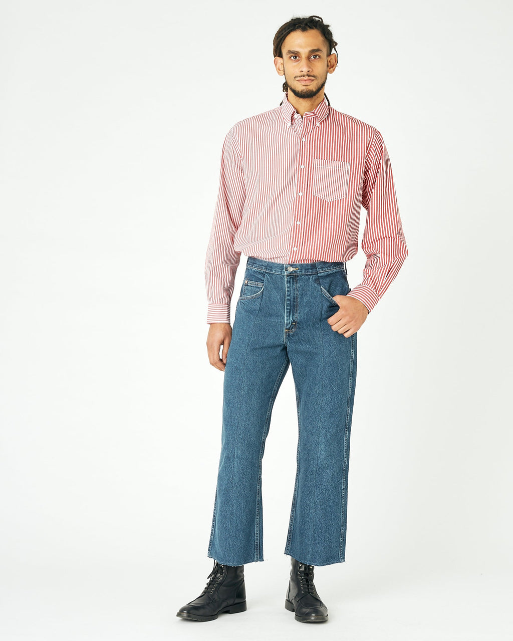 Mens Mid Blue Match Flare Jean - E.L.V. Denim